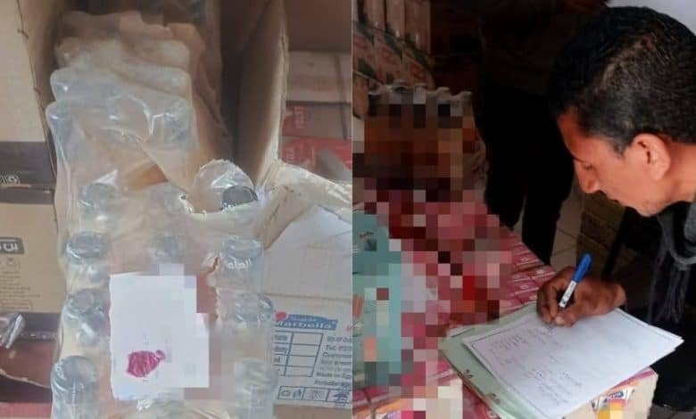 ضبط مخزن مخالف يحوي 6000 عبوة حلوى فاسدة